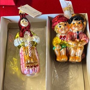 Christopher Radko Sunday Brunch Colorful Holiday Ornament Duo